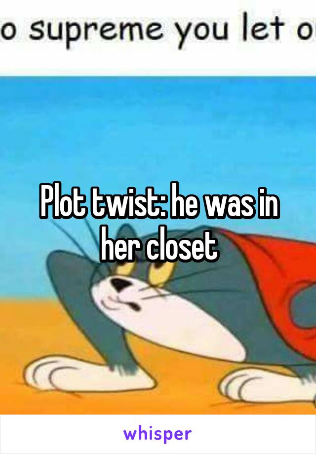 Plot twist: he was in her closet