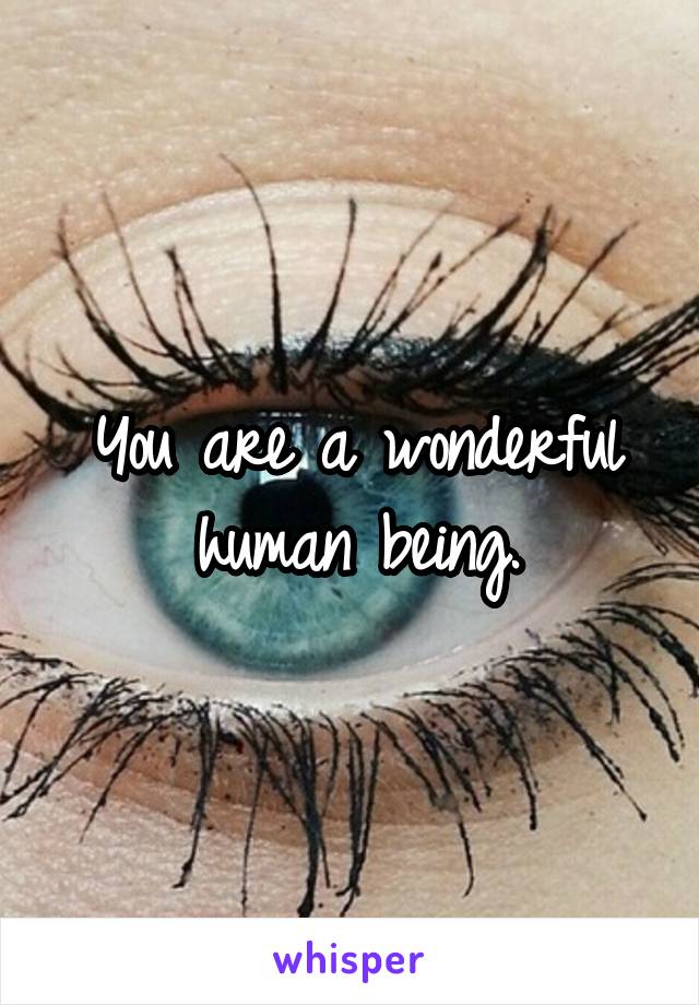 You are a wonderful human being.