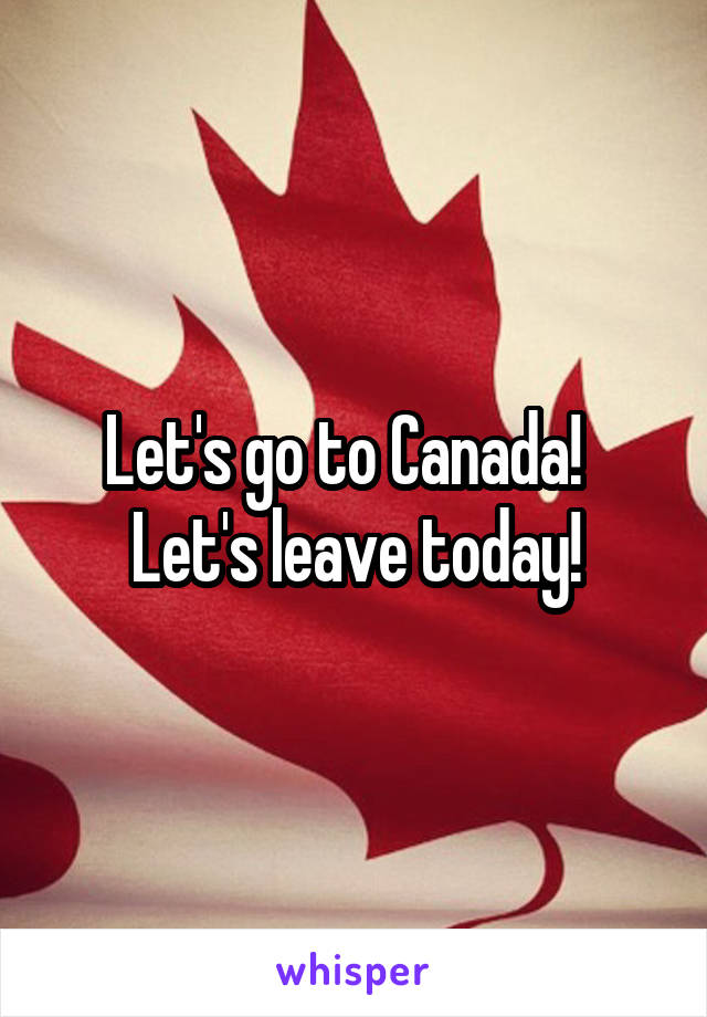 Let's go to Canada!  
Let's leave today!