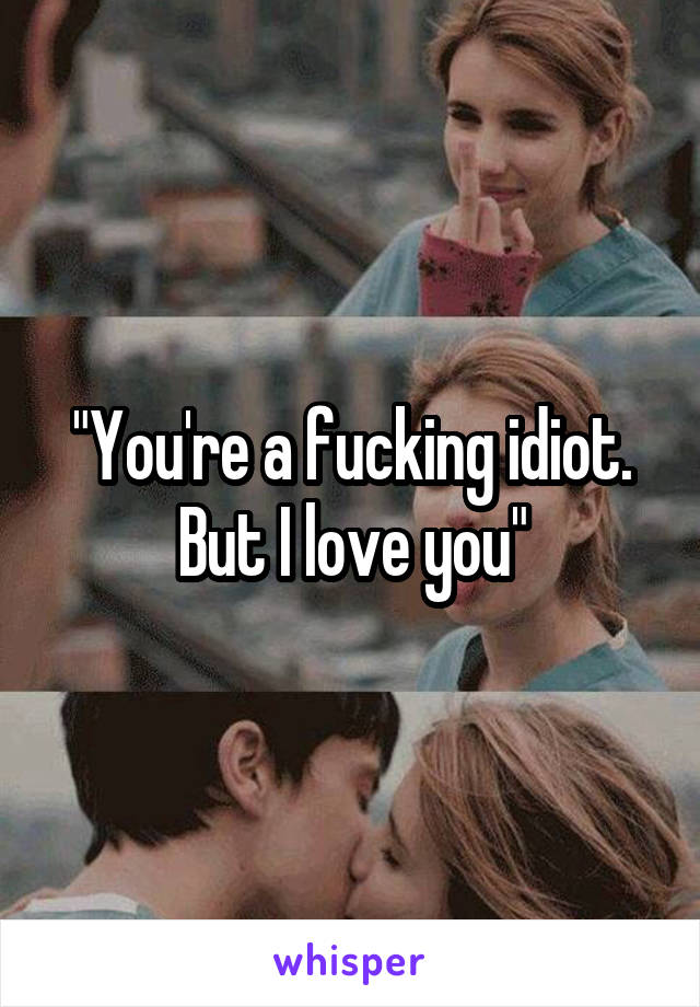 "You're a fucking idiot. But I love you"