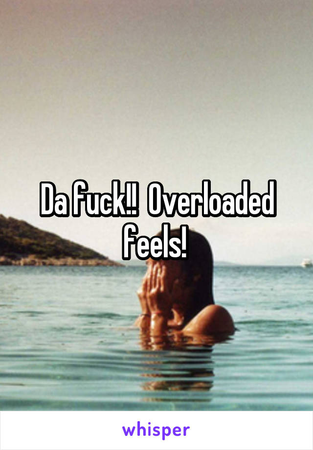 Da fuck!!  Overloaded feels! 