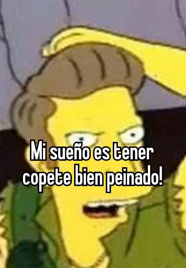 Mi sueño es tener copete bien peinado!