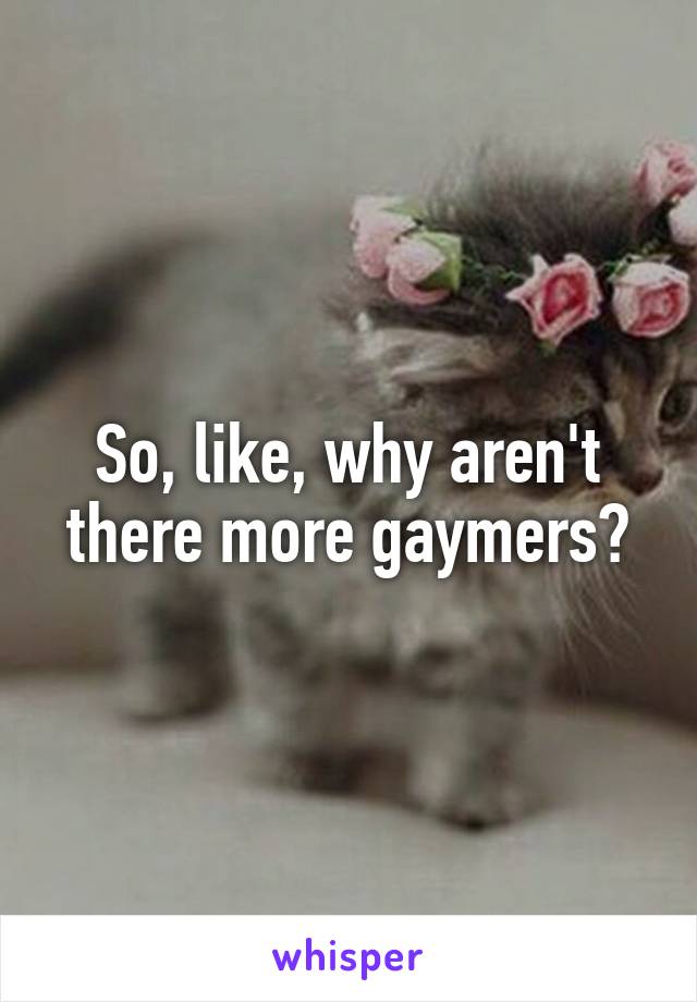 So, like, why aren't there more gaymers?