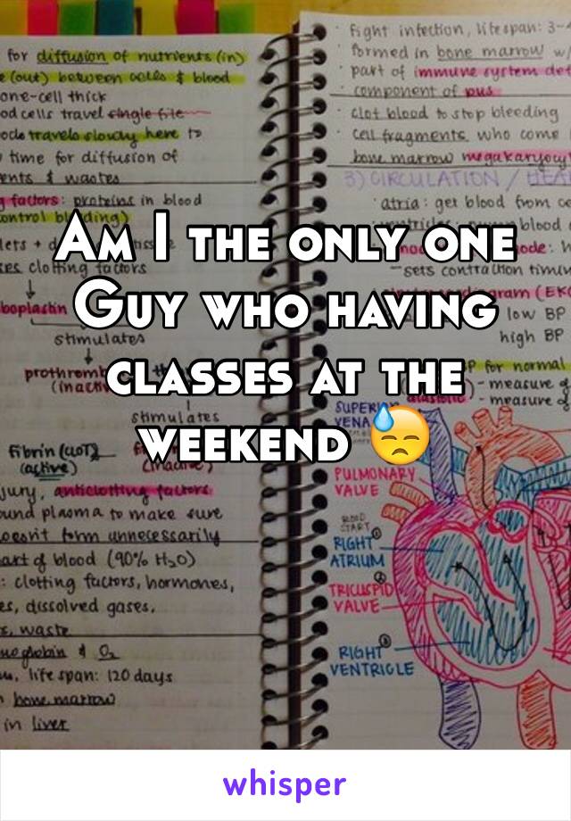 Am I the only one Guy who having classes at the weekend 😓