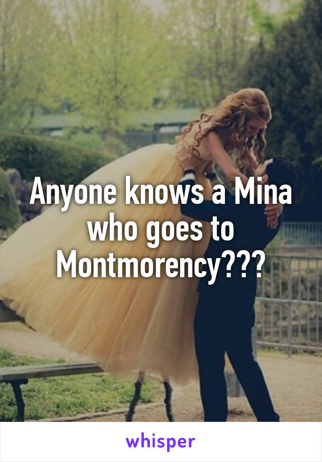 Anyone knows a Mina who goes to Montmorency???