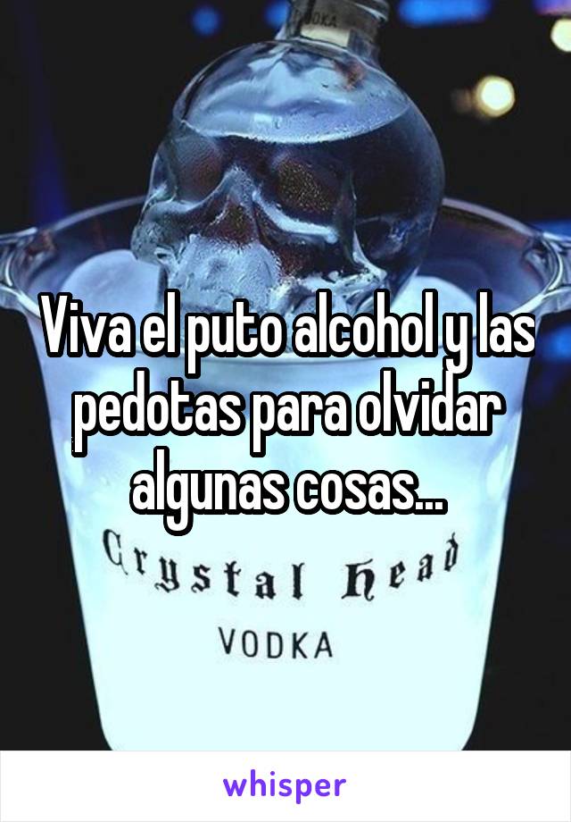 Viva el puto alcohol y las pedotas para olvidar algunas cosas...