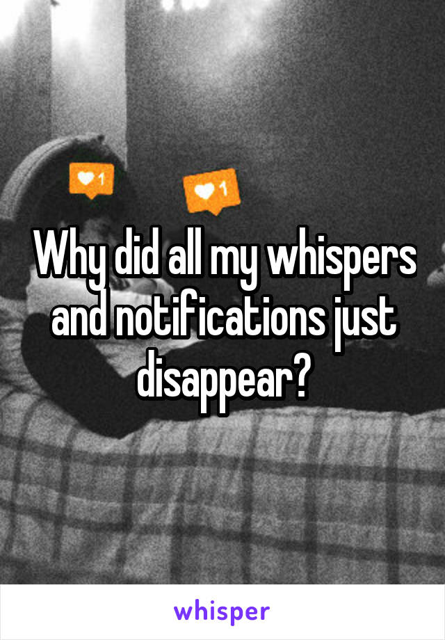 Why did all my whispers and notifications just disappear?