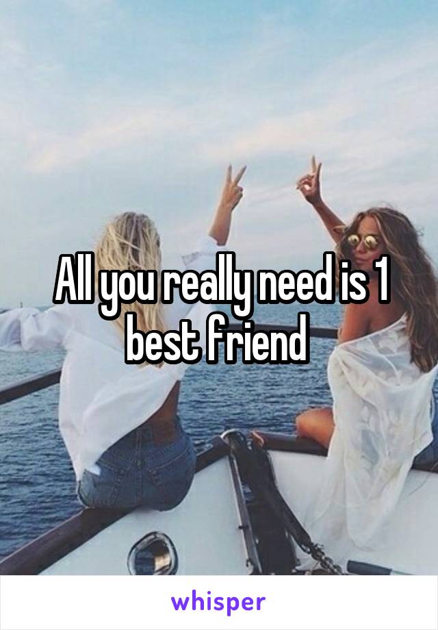 All you really need is 1 best friend 