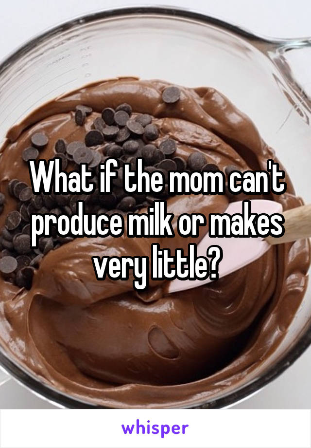What if the mom can't produce milk or makes very little?