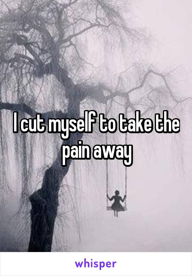 I cut myself to take the pain away