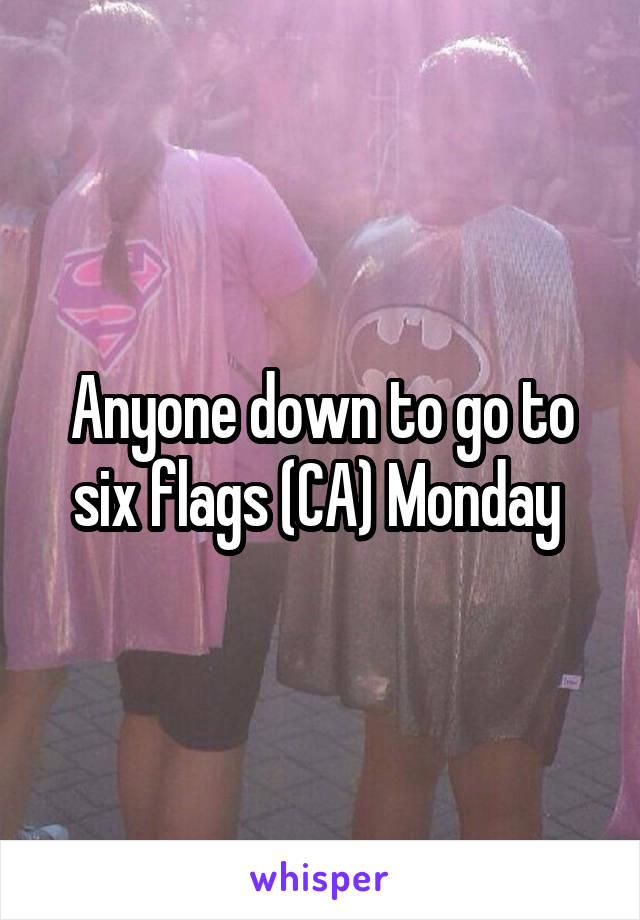 Anyone down to go to six flags (CA) Monday 