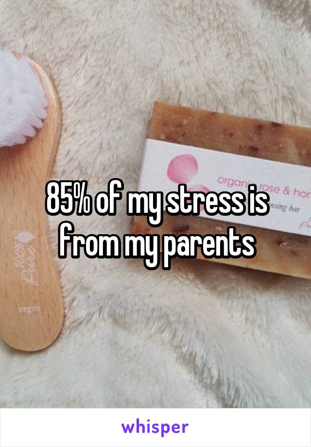 85% of my stress is from my parents