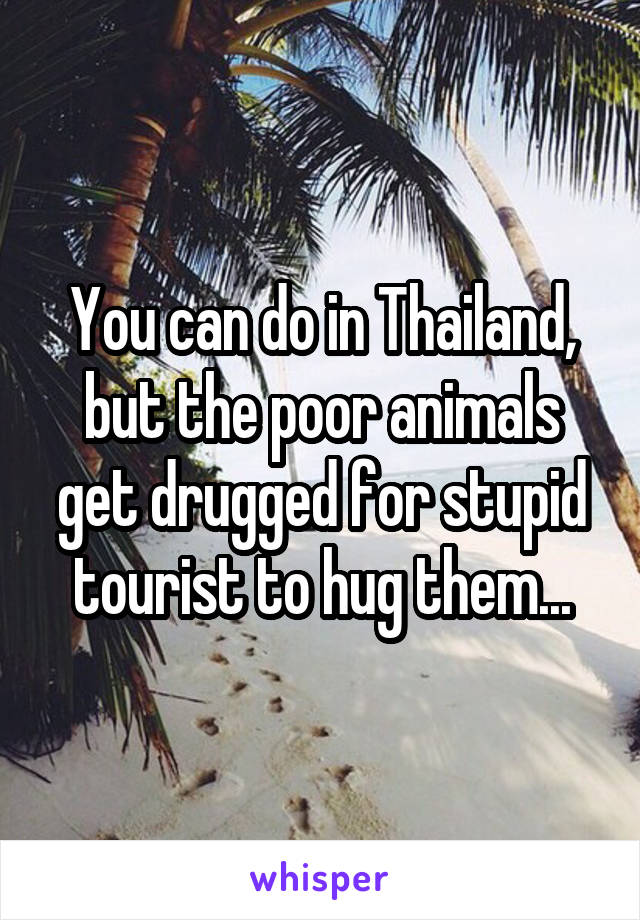 You can do in Thailand, but the poor animals get drugged for stupid tourist to hug them...