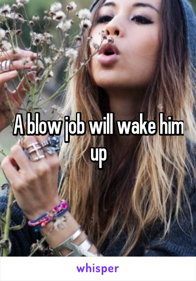 A blow job will wake him up