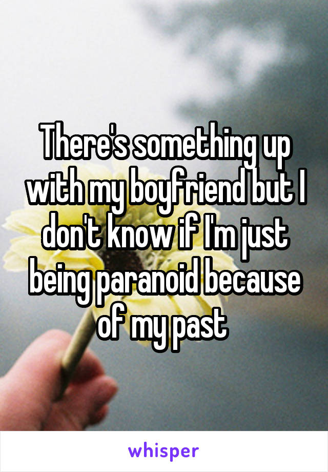 There's something up with my boyfriend but I don't know if I'm just being paranoid because of my past 