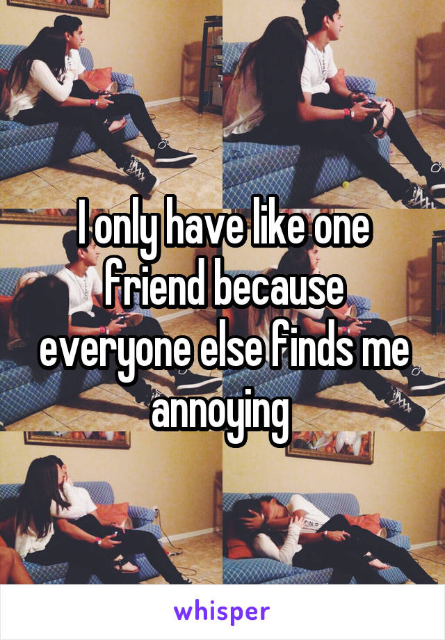 I only have like one friend because everyone else finds me annoying 