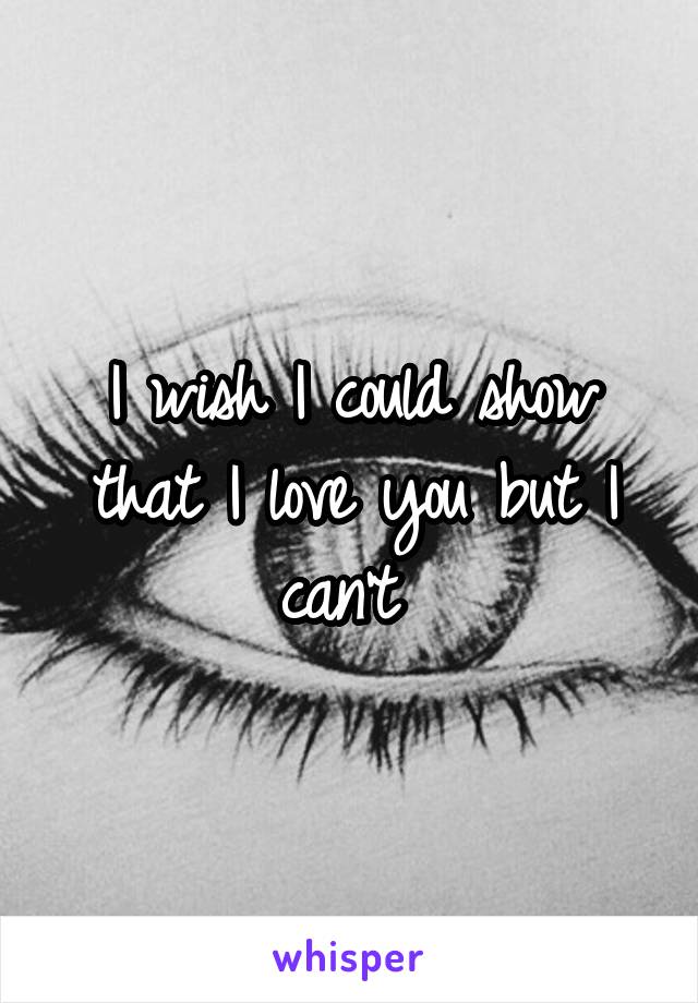 I wish I could show that I love you but I can't 