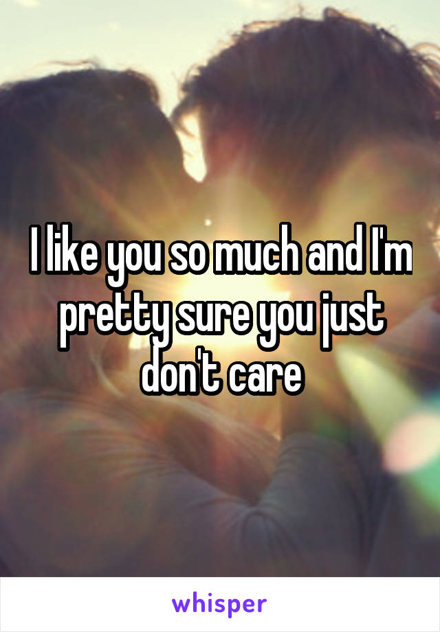 I like you so much and I'm pretty sure you just don't care