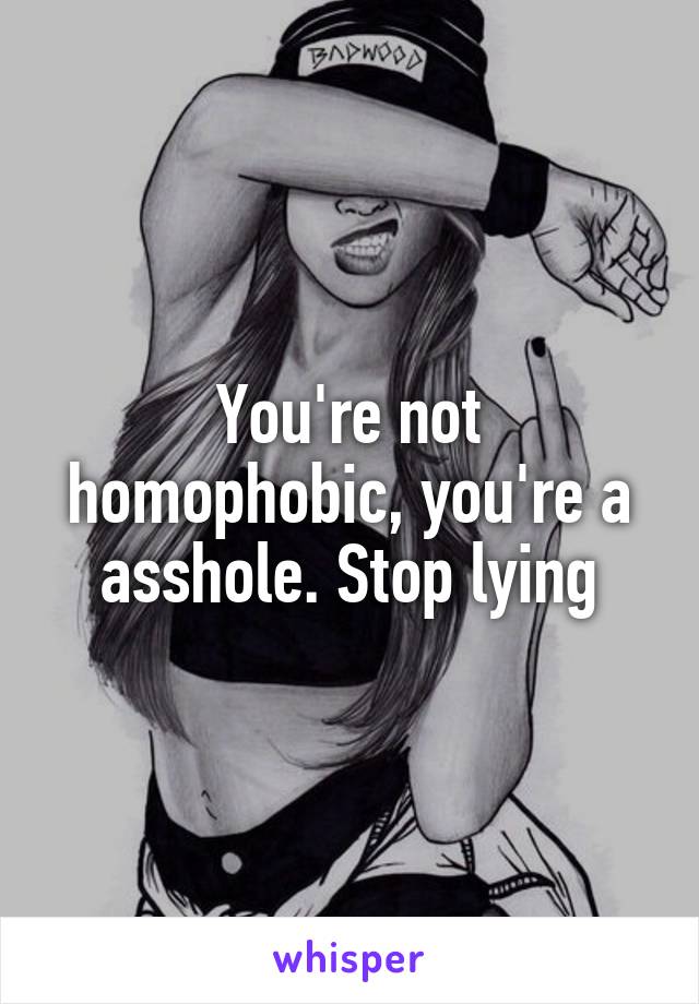 You're not homophobic, you're a asshole. Stop lying