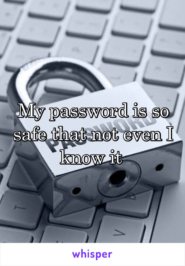 My password is so safe that not even I know it 