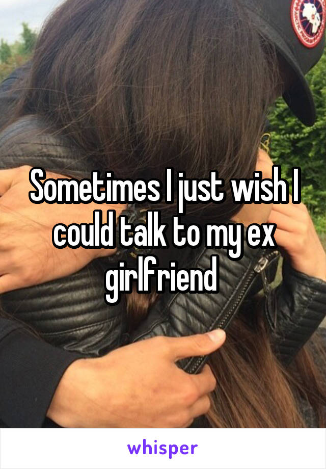 Sometimes I just wish I could talk to my ex girlfriend 