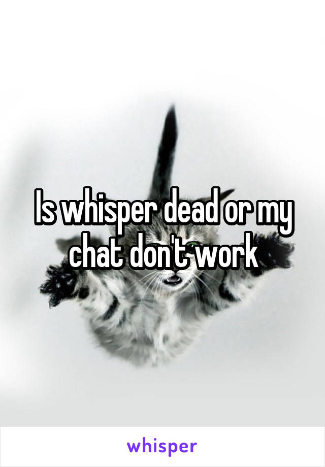 Is whisper dead or my chat don't work