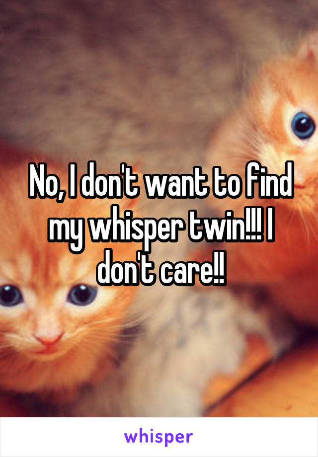 No, I don't want to find my whisper twin!!! I don't care!!