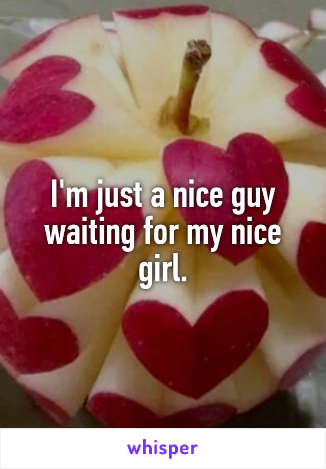 I'm just a nice guy waiting for my nice girl.