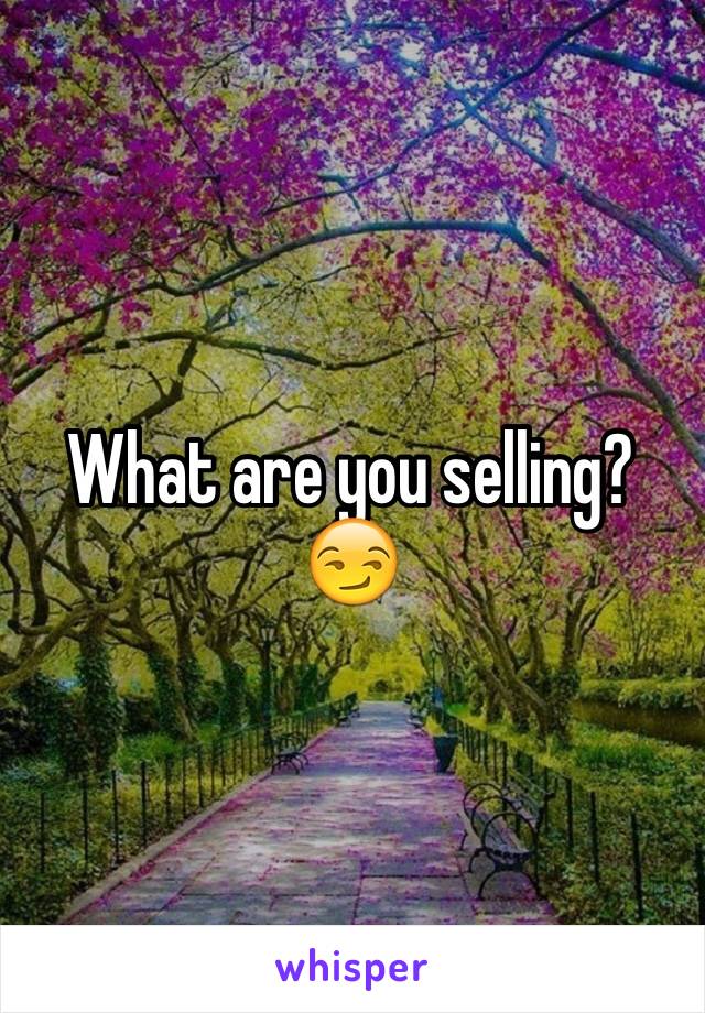 What are you selling?😏