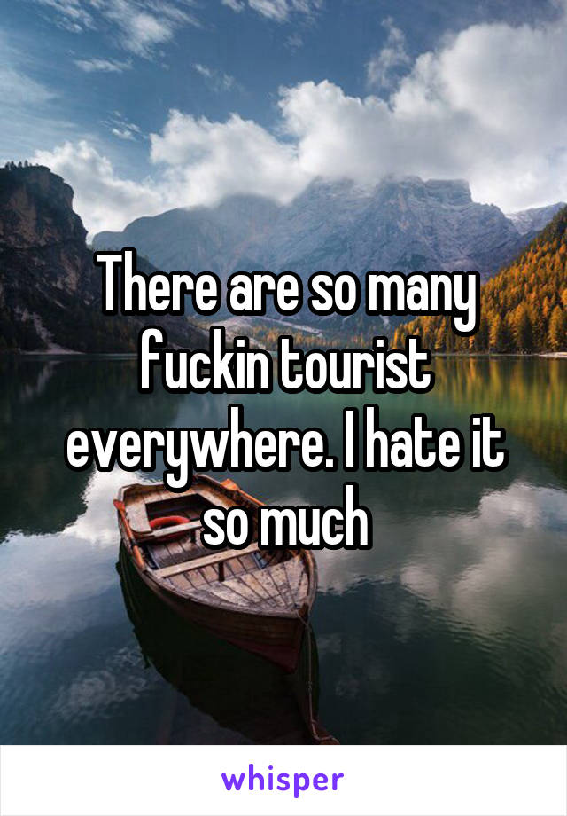 There are so many fuckin tourist everywhere. I hate it so much