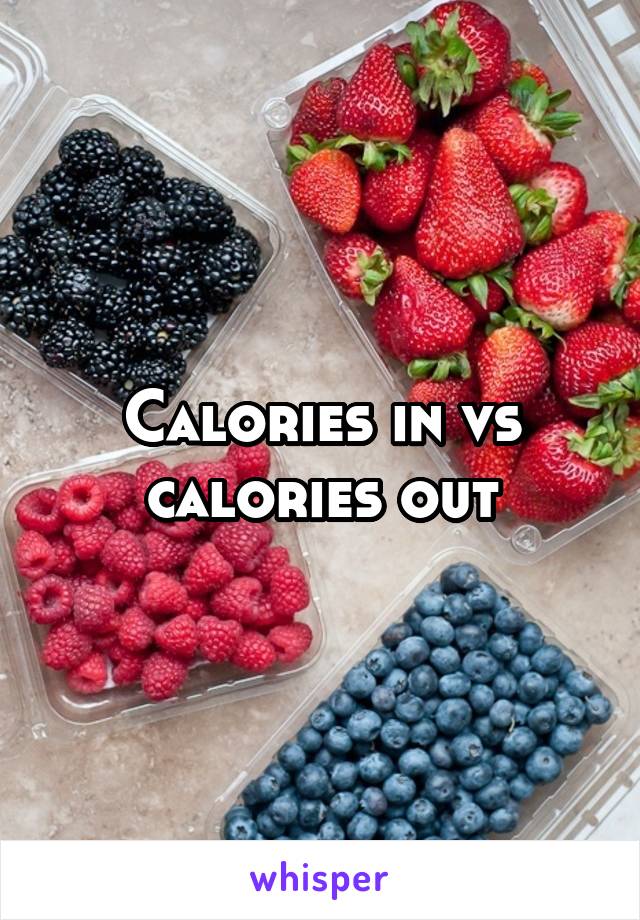 Calories in vs calories out