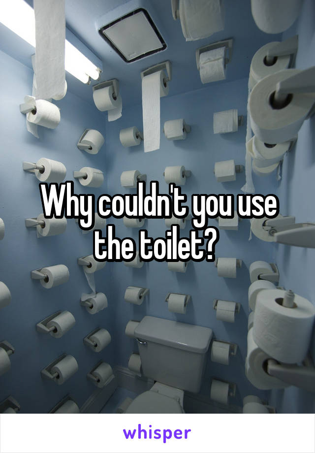 Why couldn't you use the toilet? 