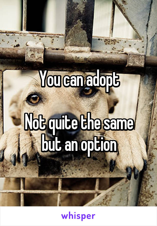 You can adopt

Not quite the same but an option