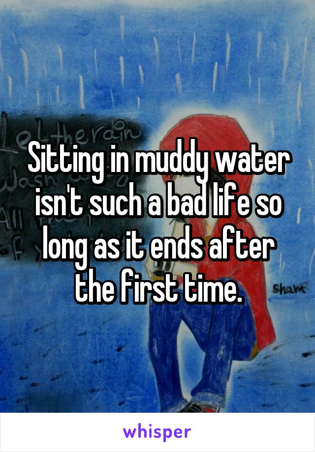 Sitting in muddy water isn't such a bad life so long as it ends after the first time.