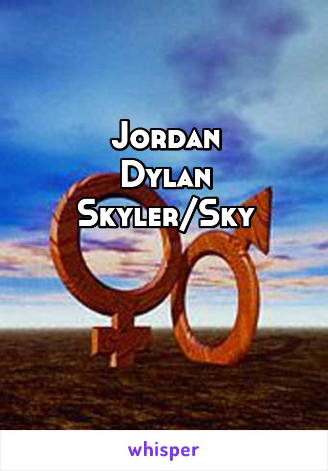 Jordan
Dylan
Skyler/Sky


