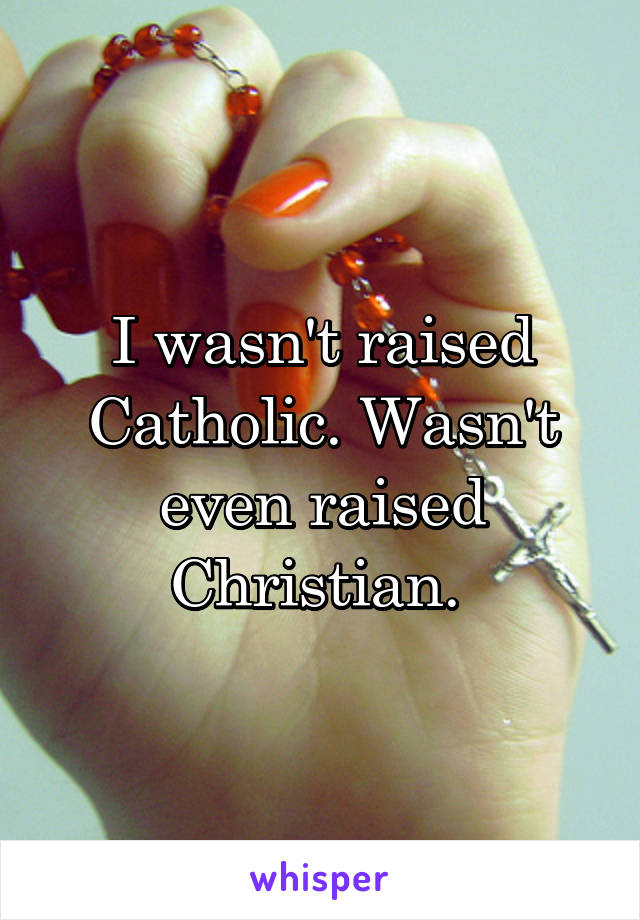 I wasn't raised Catholic. Wasn't even raised Christian. 