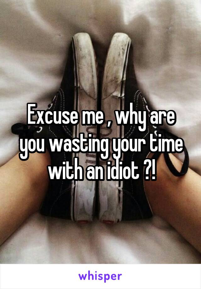 Excuse me , why are you wasting your time with an idiot ?!