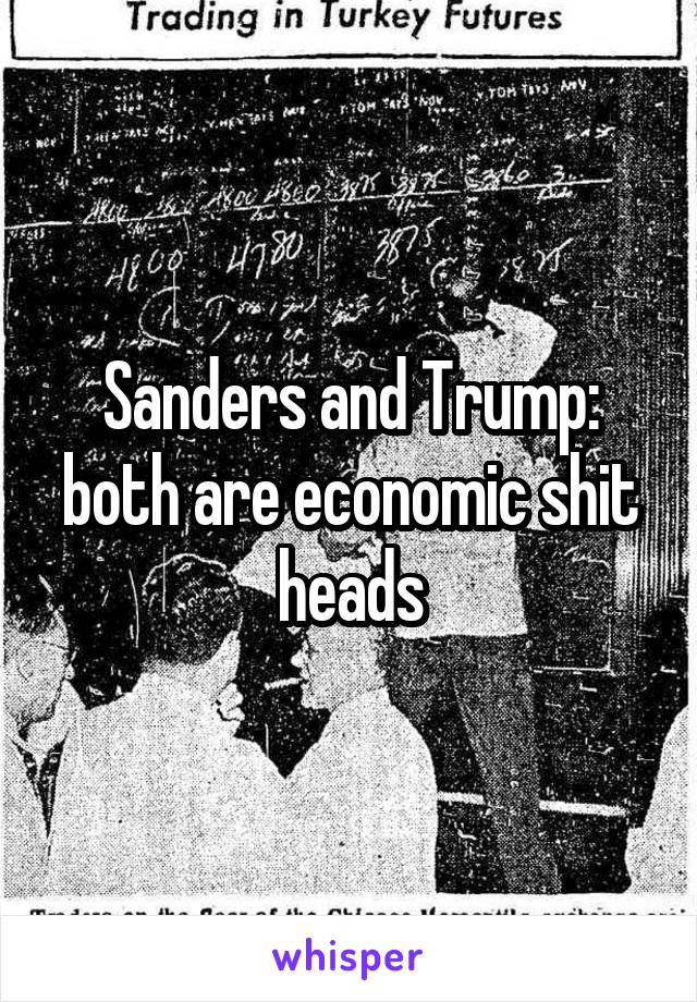 Sanders and Trump: both are economic shit heads