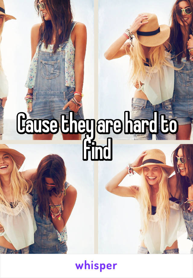 Cause they are hard to find