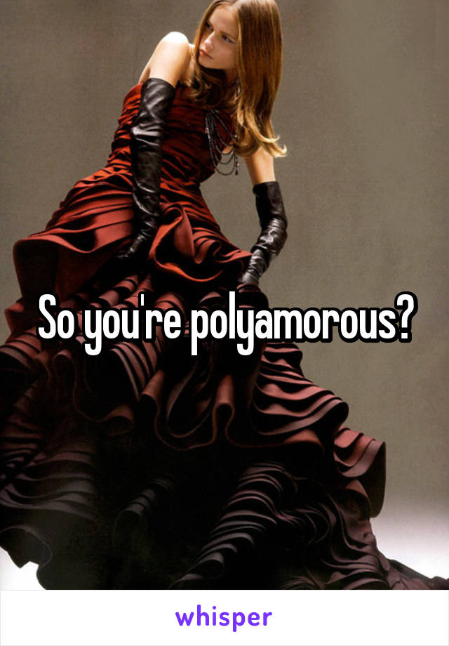 So you're polyamorous?