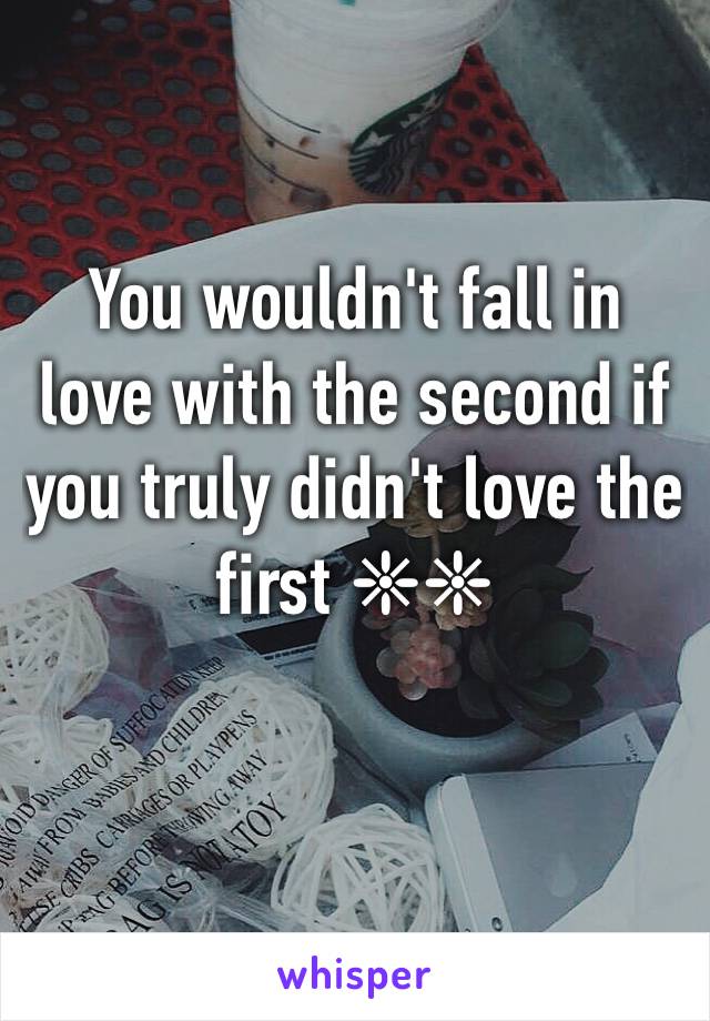 You wouldn't fall in love with the second if you truly didn't love the first ❈❈