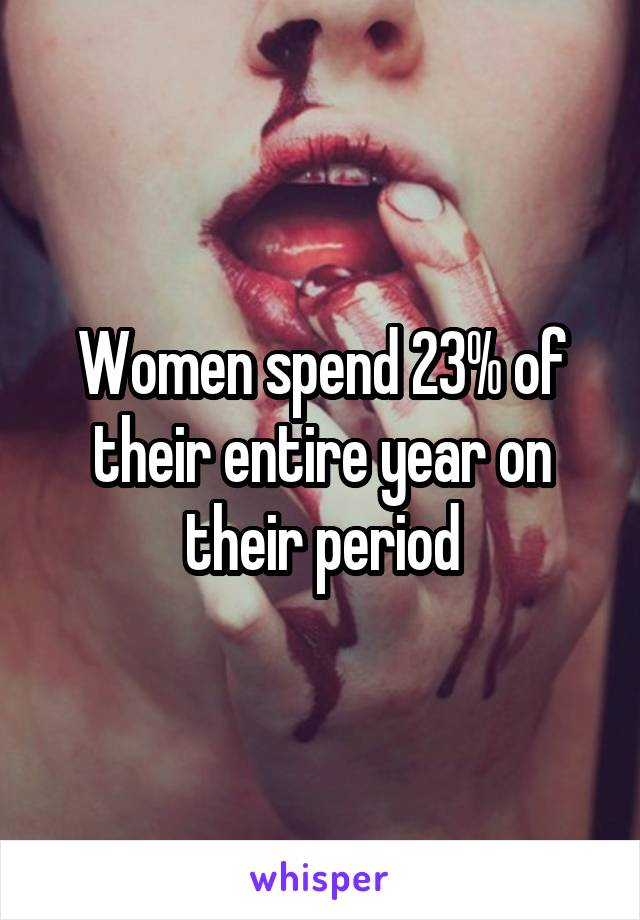 Women spend 23% of their entire year on their period