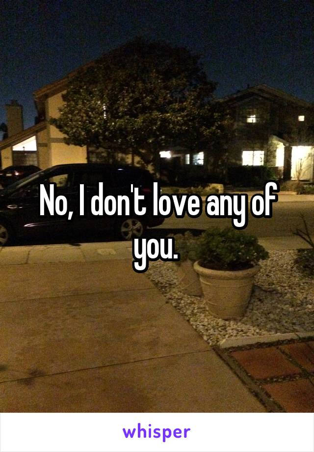 No, I don't love any of you. 