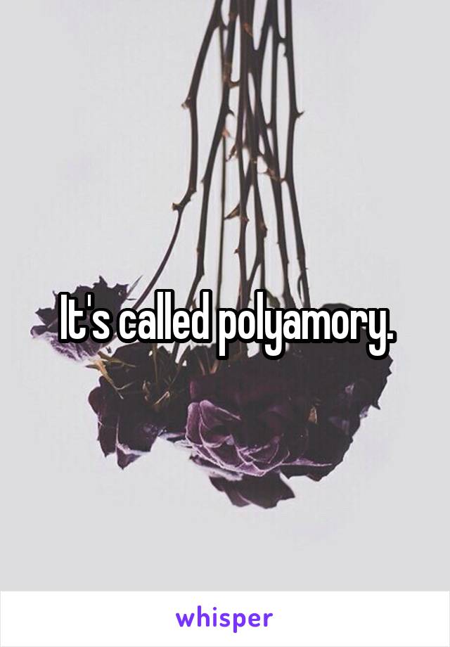 It's called polyamory.