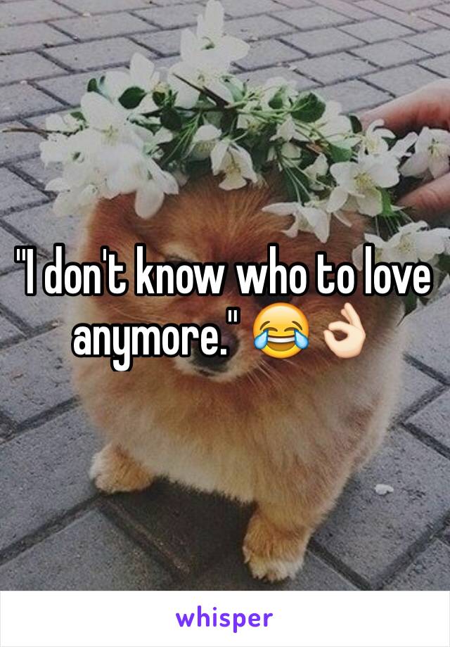 "I don't know who to love anymore." 😂👌🏻