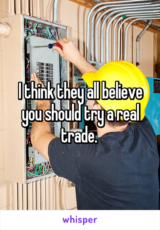 I think they all believe you should try a real trade. 