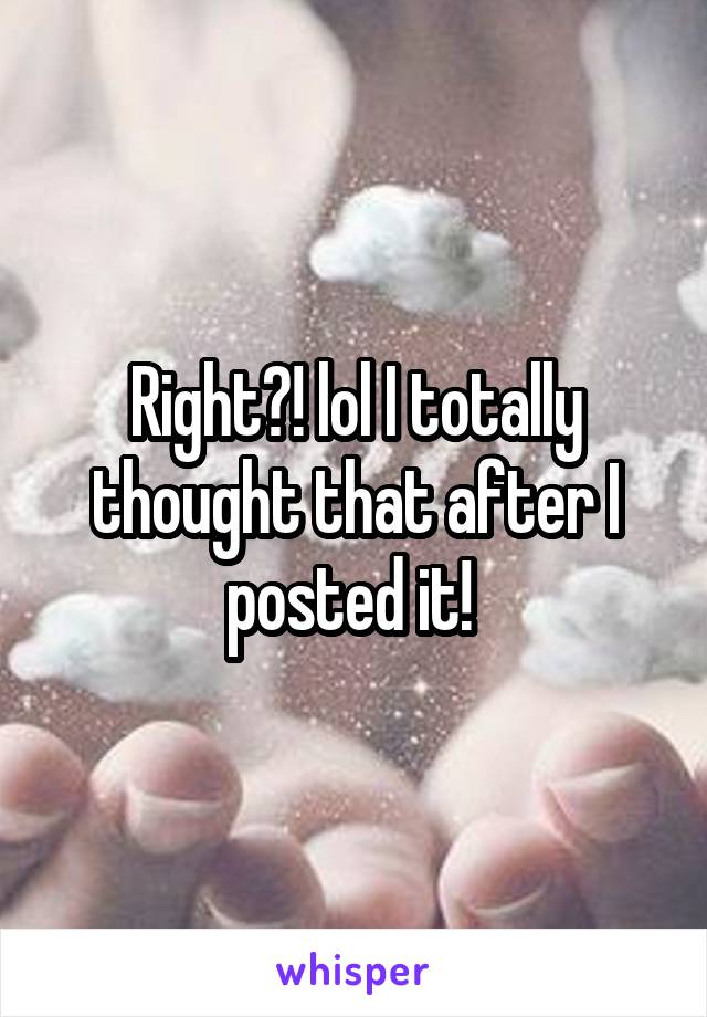 Right?! lol I totally thought that after I posted it! 