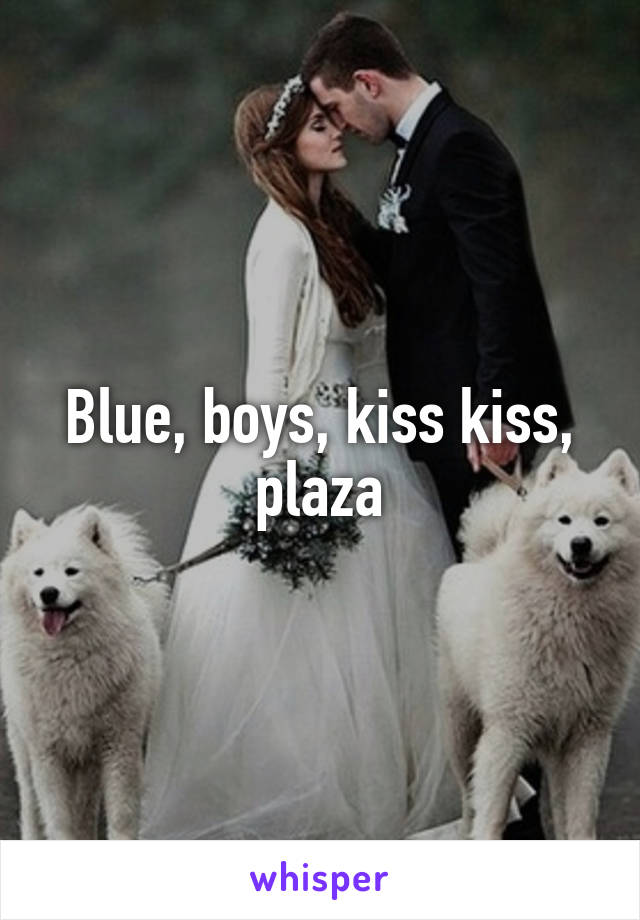 Blue, boys, kiss kiss, plaza