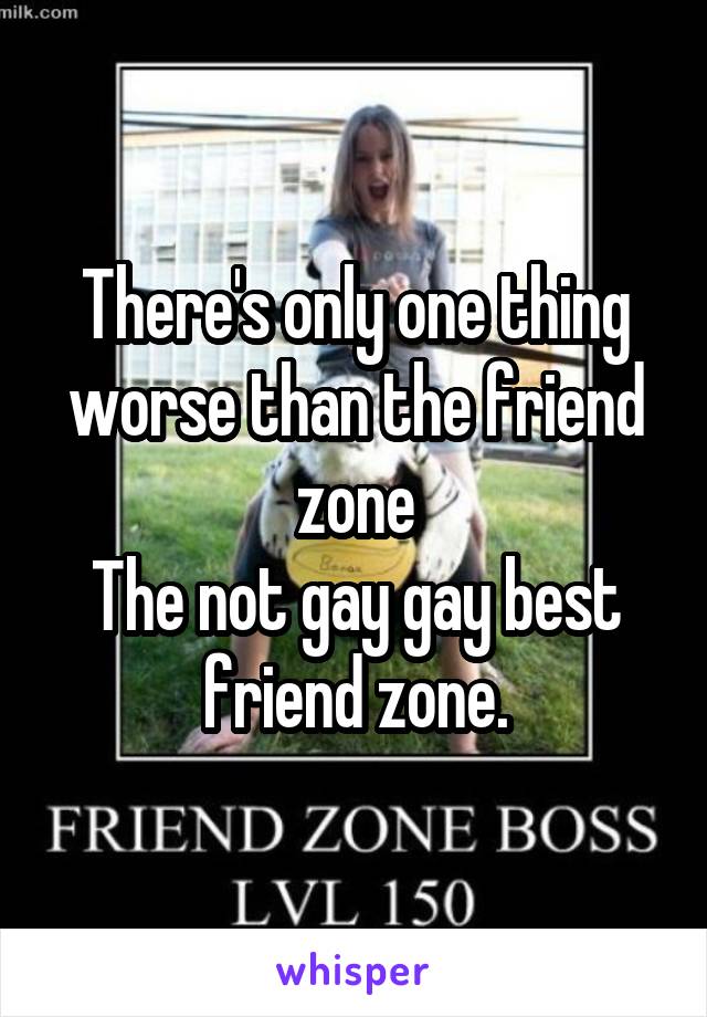 There's only one thing worse than the friend zone
The not gay gay best friend zone.