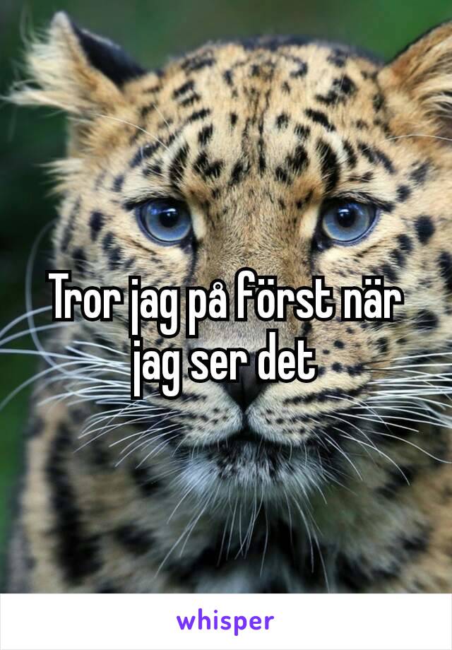 Tror jag på först när jag ser det